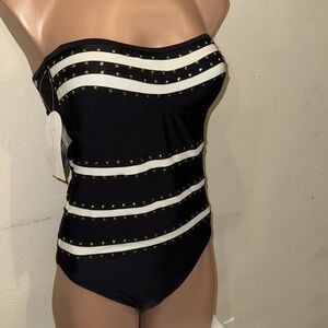 NWT Jessica Simpson bandeau one piece swimsuit size S